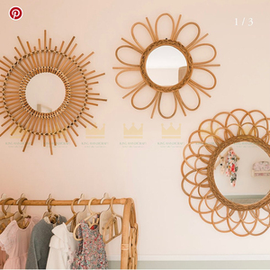 Top Trending Home Decor Espejo de ratán Estilo de diseño personalizable para la habitación de los niños Buen precio - Product Image 1