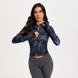 OEM Wholesale Women <b>Yoga</b> <b>jacket</b> Breathable Outerwear Fashion Long Sleeves with Pockets Women <b>Yoga</b> <b>jacket</b> wtih custom color - Product Image 1