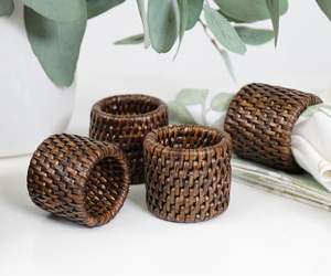 Porte-serviettes de canne pour cadeau artisanat fait à la main nouveaux anneaux de serviette en rotin de conception personnaliser l'emballage - Product Image 4