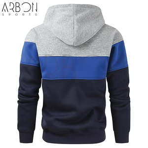 Couleur contrastée personnalisée bon produit de vente nouveauté qualité supérieure hommes vêtements décontractés solide pull à capuche pour hommes - Product Image 3