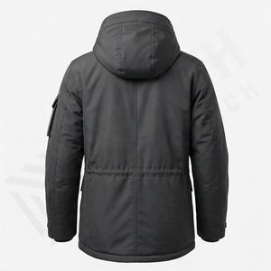 Veste bomber de travail pour homme matelassée de couleur personnalisée Rembourrage en coton Polaire 220g Parka de mode formelle Utilitaire Col montant à capuche - Product Image 2