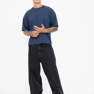 Breathable Quick Dry 100% Cotton Eco-Friendly <b>Men</b> Oversized Crop Boxy <b>T</b>-<b>Shirt</b> with Canvas Fabric <b>Summer</b> Wear - Product Image 4