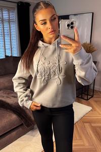 Nouveau modèle 2025, vente en gros OEM, logo personnalisé, haute qualité, sweat-shirt de sport et de gym en molleton de bambou épais, uni, gris, brodé - Product Image 3