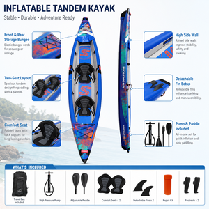 Professional Inflatable <strong>3</strong> <strong>Seater</strong> <strong>Kayak</strong> with Drop Stitch Floor and Carry Bag for Bulk Orders and Export Distribution - Product Image 3
