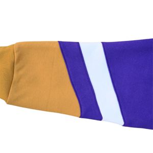 Sudadera con capucha de hockey de lana PESADA | Sudadera con capucha púrpura y Oro viejo con logotipos bordados | Ropa de temporada de invierno de fraternidad y hermandad - Product Image 5