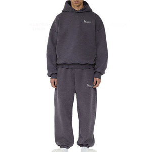 ชุดวอร์มปักลายสำหรับผู้ชายชุดใส่วิ่งมีฮู้ดแบบสวมหัวทรงโอเวอร์ไซส์กางเกงสเวตเตอร์แบบลำลองใส่ได้ทั้งชายและหญิง - Product Image 3