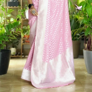 ผ้าไหมส่าหรีสำหรับผู้ใหญ่มินาการิหนักขอบ zari แท้ - Product Image 2
