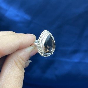 Anillo de cuarzo ahumado de alta calidad Natural de Plata de Ley 925, anillo de piedras preciosas recién llegado para mujer, joyería al por mayor - Product Image 3