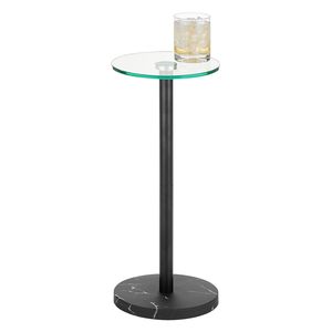Hot Selling Modern Design Glass Top Side <b>Table</b> Round Accent Metal Furniture for Living Room with <b>Matt</b> Drink <b>Table</b> - Product Image 2