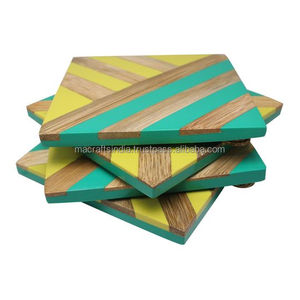 ชุดถาดรองแก้วกระดาษรองแก้วทำจากกระดาษแข็งซึมซับน้ำได้ดีทำจากไม้ไผ่อีพ็อกซี่แผ่นรองสำหรับห้องครัวโรงแรมสำนักงาน - Product Image 2