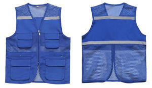 เสื้อกั๊กนิรภัยสะท้อนแสงแบบใหม่ ขายส่ง มาตรฐาน ANSI Class 1 EN ISO 20471 Class 2 ไฟ LED กันน้ำ มีหลายกระเป๋า สำหรับความปลอดภัยบนท้องถนน - Product Image 3