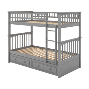 Lit superposé convertible moderne avec tiroirs Mobilier de chambre à coucher gris pour enfants suivant votre marque Service OEM du Vietnam - Product Image 1