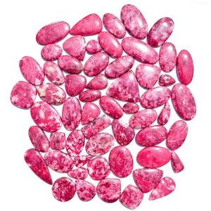 Wholesale 100% Natural Pink Thulite Gemstone Cabochon Lot High Quality Handmade with Polished Treatment - Product Image 1
