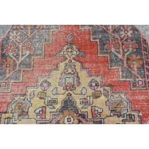 พรมวินเทจขนาด 3.6x3.6 ฟุต, พรมตุรกีทรงกลม, พรมสีน้ำตาลแดงไล่เฉด - Product Image 5
