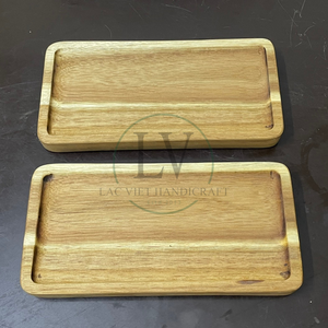 Los platos de madera rectangulares más vendidos para fiesta de comida, bandeja pequeña decorativa para servir hecha a mano de Vietnam B2B - Product Image 3