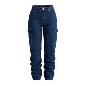 Jeans taille mi-haute, couleur personnalisée, pantalon en denim décontracté pour femmes, qualité d'exportation, pantalon respirant en coton, streetwear, bas de vêtements tendance - Product Image 1