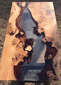 CELEBRATE HIGHLY LUXURY Home Furniture Solid Walnut Wood Restaurant Dining Coffee River Kitchen Epoxy <b>Resin</b> Slab Table - Product Image 2