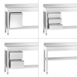 Commercial <b>Stainless</b> <b>Steel</b> <b>Table</b> with Upstand PREMIUM - 1800x600mm - with Undershelf - with Rear Upstand - with Cross Bracing - Product Image 6