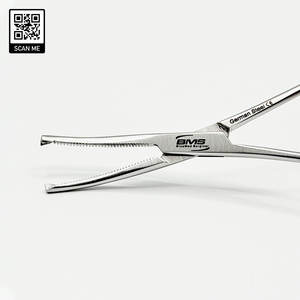 คีมคั้นเลือดโคเชอร์คุณภาพสูง สแตนเลสสตีล แบบโค้ง 1x2 ฟัน ขนาด 16 ซม. ฆ่าเชื้อได้ ใช้สำหรับผ่าตัด - Product Image 2