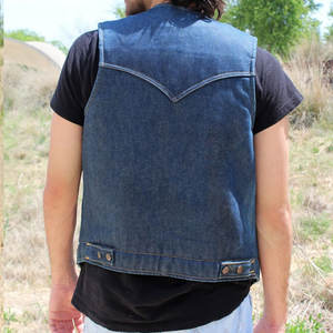 Meilleures ventes Gilet en jean sans manches pour hommes, fabriqué en usine, gilet en jean respirant et confortable pour adultes - Product Image 4