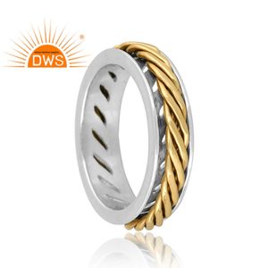 Anillo de banda giratoria de oro de plata de ley fina más vendido, joyería de plata para mujer, regalo para ella - Product Image 4