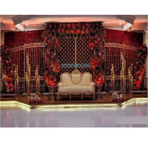 Grand Gulmohar-escenario de boda con soportes de Metal, decoración bonita, paredes de Metal, sala de recepción, moderno, conjunto de marco de Metal - Product Image 1