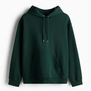Sudadera con capucha de color liso verde oscuro para hombre, ropa de calle informal de manga larga de estilo extragrande con bolsillos de canguro, sudaderas con capucha para hombre - Product Image 1