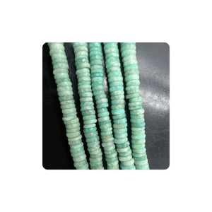 Perles Heishi à facettes du fabricant de pierres précieuses indiennes Amazonite naturelle 8-10mm couleur rose 14 pouces brin pour la fabrication de bijoux - Product Image 3