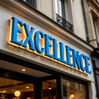 Lettres en relief 3D personnalisées rétroéclairées par LED, en acrylique bleu, avec bandes LED écologiques, pour enseigne de magasin, logo d'entreprise, montage mural extérieur