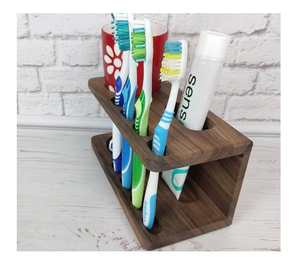 Porte-brosse à dents en bois Logo personnalisé Accessoires de salle de bain personnalisés Prix le plus bas - Product Image 4