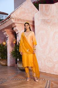 Pantalones Kurti sombreados para mujer étnica india de diseño elegante con Dupatta de contraste para ropa de fiesta a los mejores precios - Product Image 3