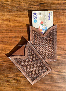 เคสใส่บัตรเครดิตทรงสี่เหลี่ยมผืนผ้าหนังถือด้วยมือขนาดเล็กน่ารักแบบตะวันตก - Product Image 2