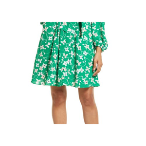 Abito Floreale Verde Eliza J a Maniche Lunghe, Stile Casual Elegante, Taglia 14 (XL), Logo Personalizzato, Lavabile, Decorazione Drappeggiata, Fornitura ODM per Uso Diurno - Product Image 3