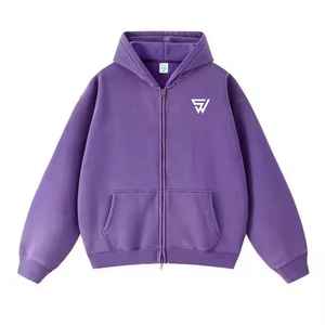 2025 Fabricant Blanc Hommes Acide Lavé Hoodies Personnalisé Lourd 100% Coton Stone Wash - Product Image 3