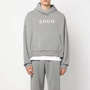 Sweat à capuche unisexe décontracté avec fermeture éclair complète pour hommes, impression en relief en coton mélangé avec logo personnalisé, type de tissu d'approvisionnement ODM, nouvelle collection - Product Image 2