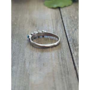 Sterling Silver <b>Turquoise</b> Inlay <b>Ring</b> Vintage Statement Jewelry <b>Gold</b> Plated Gift for Her - Product Image 5