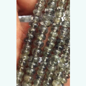 Collar de cuentas de cuarzo rutilado negro natural de 20 hebras, cuentas redondas lisas de 8x5 mm, 1828 quilates, lote Iroc Sales, longitud de 16 pulgadas - Product Image 2