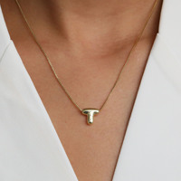 Collar de abalorios con letras de burbujas pequeñas en 3D chapado en oro de 18 quilates, collar con colgante de nombre inicial personalizado para mujer