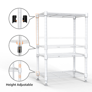 MZG Wholesale Small 3 Tiers Storage Metal NSF <b>Shelving</b> Adjustable Steel Chrome <b>Wire</b> Shelf <b>Rack</b> Unit - Product Image 2