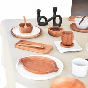 Juego de platos para servir la cena, precio más económico, platos de madera, juegos de vajilla compostables para catering de alimentos - Product Image 4