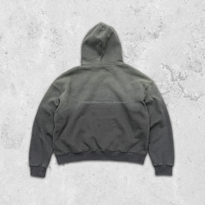 Sudadera con Capucha de Lujo, Costosa, de Algodón, Desgastada, Lavada, de Dos Tonos, Holgada, Corta, para Hombre, con Estampado Personalizado, 500 g/m² - Product Image 4