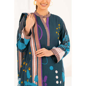Ensemble 3 pièces WNS-52029 en coton Khaddar imprimé, Salwar Kameez pakistanais pour les festivals avec Dupatta, tenue festive indienne - Product Image 5