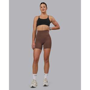 Shorts Cortos de Cintura Ultra Alta para Mujer Elixir, 6 Pulgadas, con Bolsillos, Color Chocolate Martini, Spandex Transpirable, Talla XS - Product Image 2