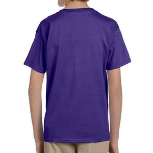 Camiseta de mezcla de algodón de color púrpura personalizada de alta calidad-Camiseta lisa de manga corta regular unisex juvenil púrpura - Product Image 3