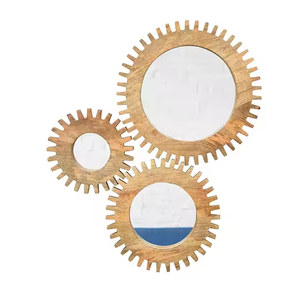 Azora Industries-Espejo de madera maciza hecho a mano para decoración de pared, espejo elegante de hotel y hogar, venta al por mayor - Product Image 6