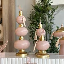 Support de service à étages moderne en laiton de luxe rose et or, décoration islamique pour le Ramadan, avec croissant de lune, décoration de la maison pour l'Aïd Moubarak - Product Image 4