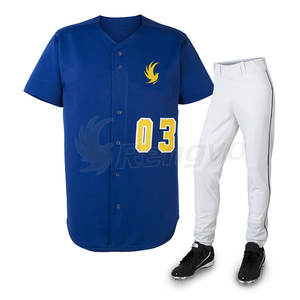Conjuntos de uniformes de béisbol de poliéster 100% de diseño personalizado de fábrica OEM, ropa deportiva transpirable de secado rápido de alta calidad - Product Image 1