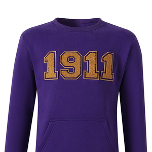 Sudadera Casual de Invierno para Mujer, Cuello Redondo, Morada, Poliéster/Algodón, Bordado 3D, Lavado Ácido, Estampado, Transpirable - Product Image 6