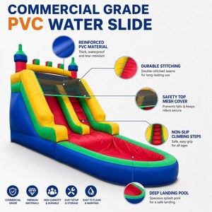 Tobogán Acuático Inflable Comercial <span class=keywords><strong>de</strong></span> Doble Carril con Piscina, Tobogán Acuático Grande para Exteriores, <span class=keywords><strong>Alquiler</strong></span> para Fiestas <span class=keywords><strong>de</strong></span> <span class=keywords><strong>Verano</strong></span> en el Patio Trasero - Product Image 3
