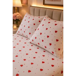 <b>Extra</b> <b>Large</b> White Love Pattern Pillowcase Set Woven Style with <b>Printed</b> Dot Design - Product Image 2